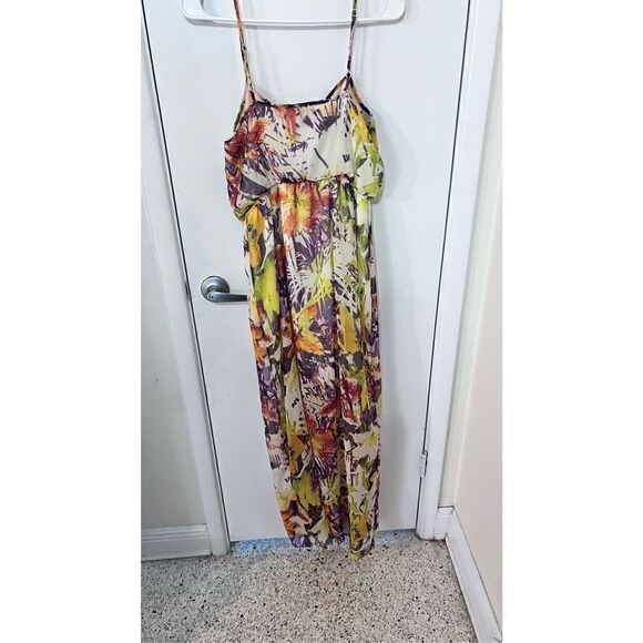 JESSICA SIMPSON WOMENS SLEEVELESS YELLOW FLORAL MAXI DRESS SIZE M - Picture 5 of 9